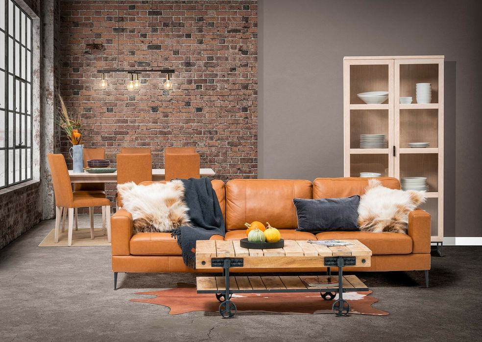 Capri 3-istuttava sohva, Verhoilu: Labrador 03, Jalat: 227/15 Musta metalli