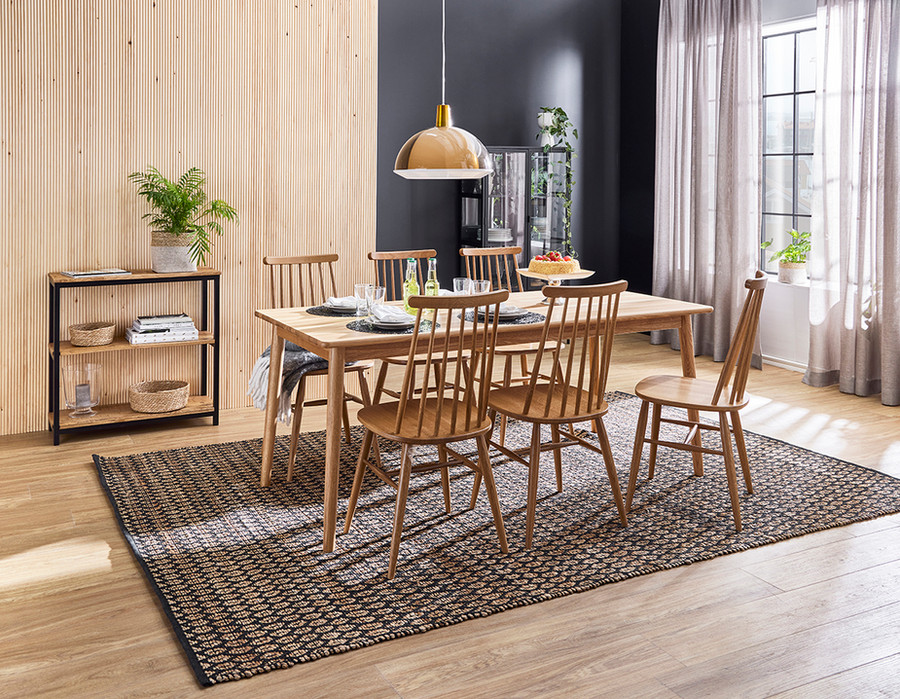 Louhi ruokapöytä 180x80cm ja Tuuli ruokatuoli, Väri: Tammi