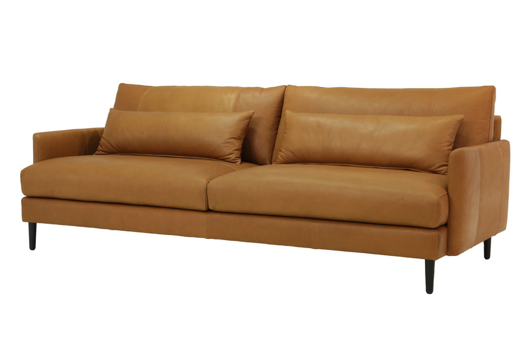 Feel 3-istuttava sohva, Verhoilu: Wild 03 -nahka, Jalat: 227/15 Musta metalli