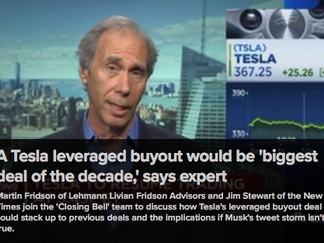 Marty's Thoughts on Tesla's Possible Buy-out (CNBC)