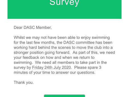 Please check your emails and respond to the DASC Members Survey. Help us plan for a smooth return.