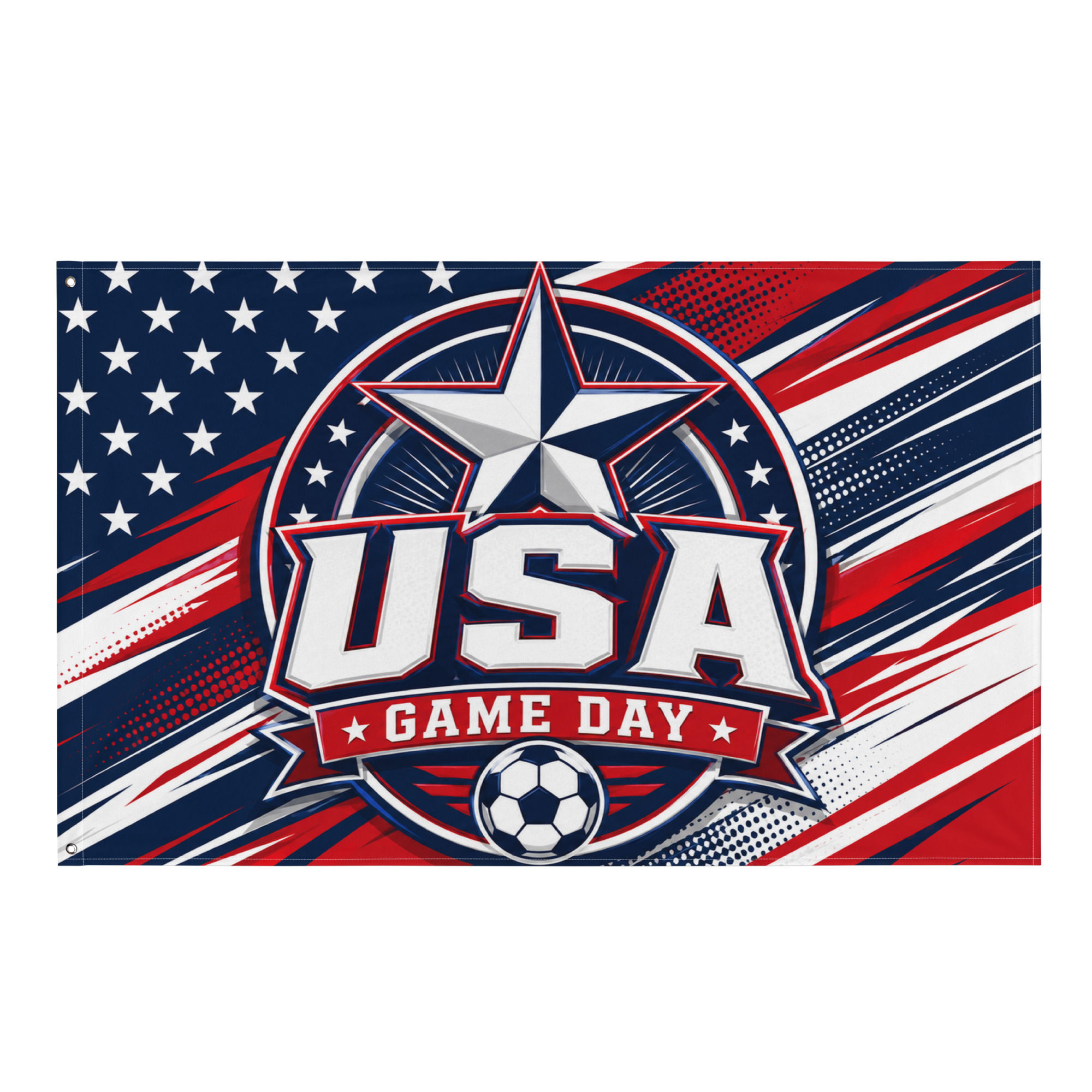 USA Game Day Soccer Fan Flag – Red White Blue 3x5 Supporter Banner