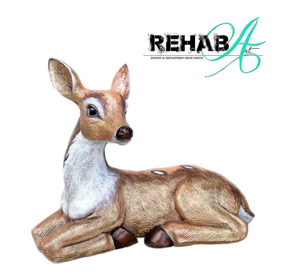 Thumbnail: Hand-painted Metallic "Fawn" Sculpture