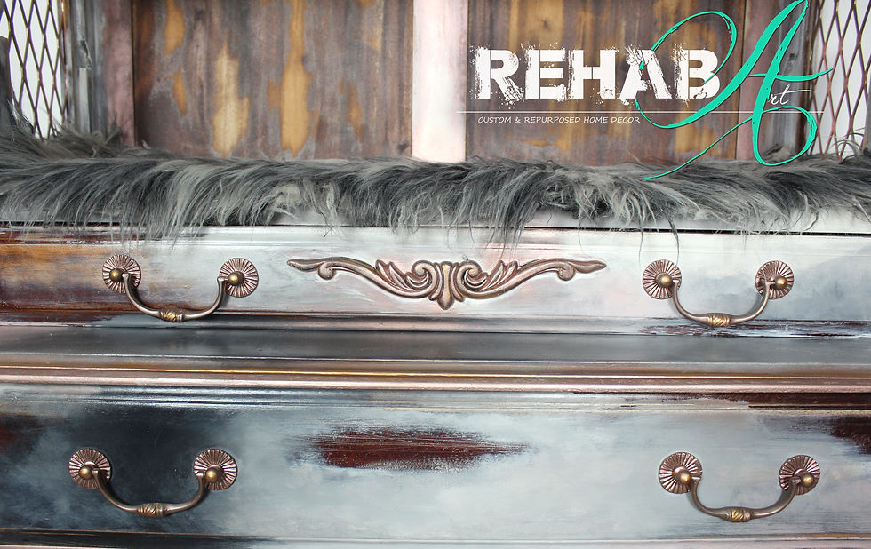 Thumbnail: Rose Gold Faux Fur Bookshelf - Dresser