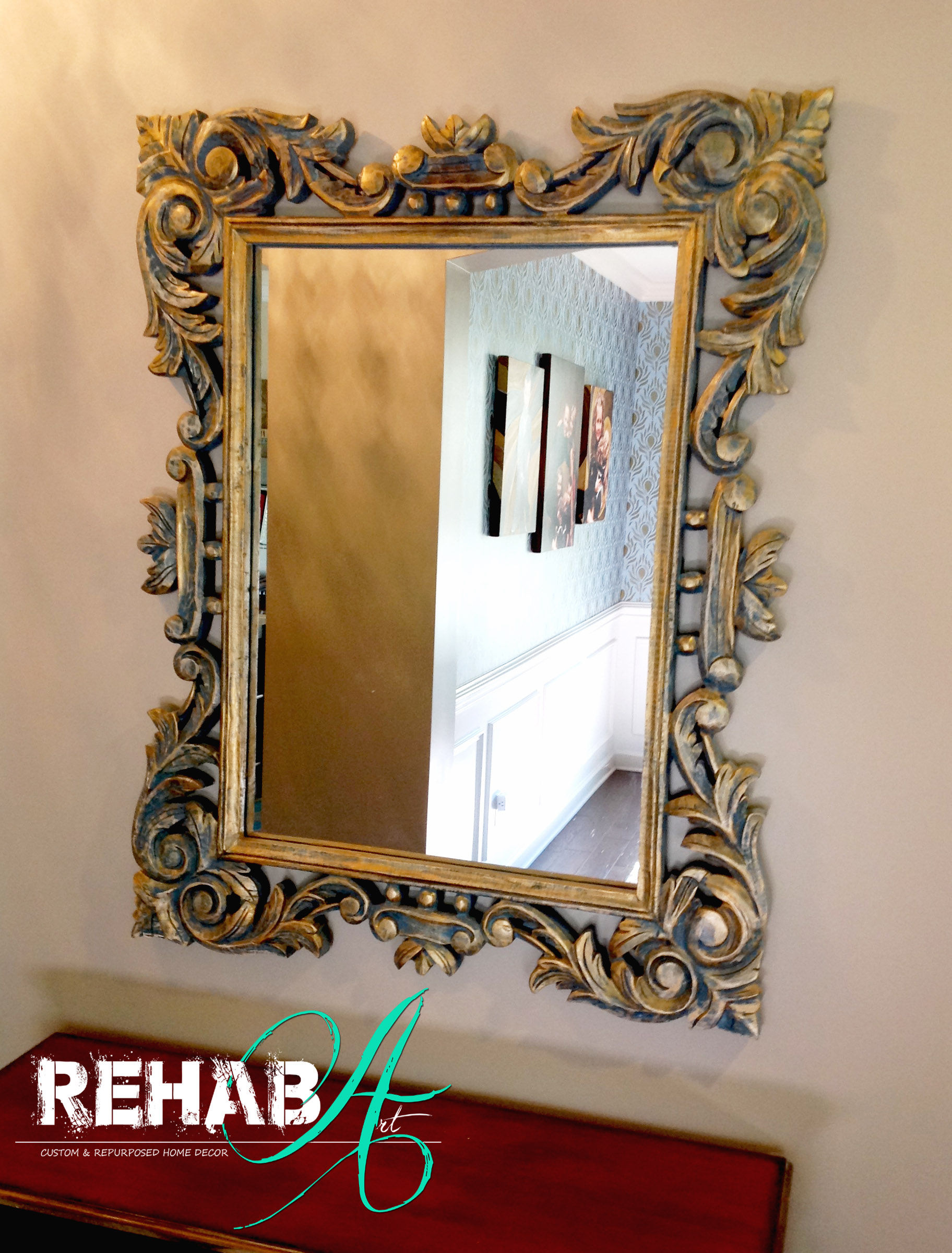 "Mirror Mirror on the Wall" Gold Glaze Finish