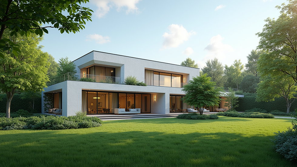 Wide angle view of a modern residential property in the Philippines