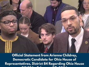 Official Statement from Arienne Childrey, Democratic Candidate for Ohio House of Representatives, District 84 Regarding Ohio House Bill 306 – February 27, 2026