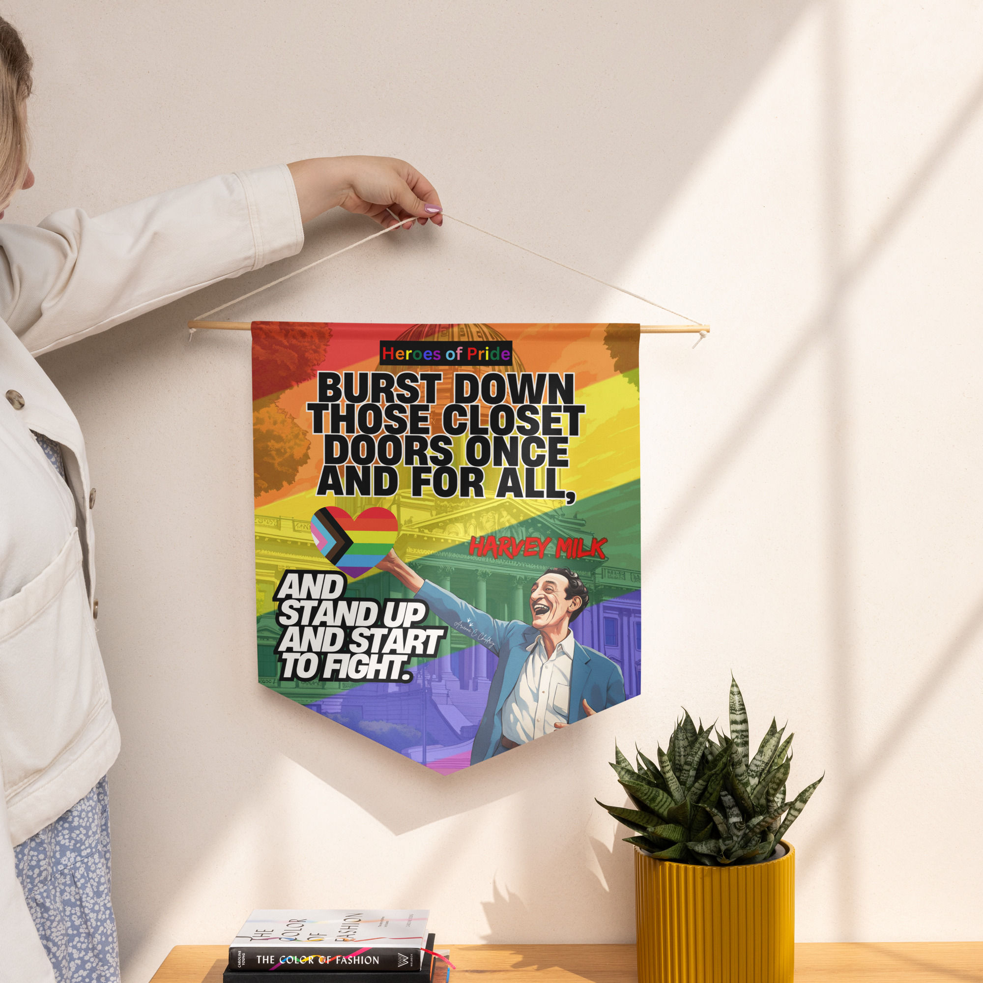 Harvey Milk Heroes of Pride Pennant