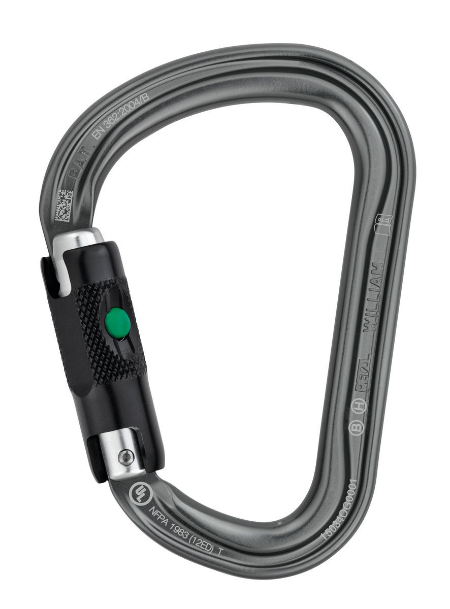 Thumbnail: WILLIAM, Large, pear-shaped locking carabiner for belay stations and belaying