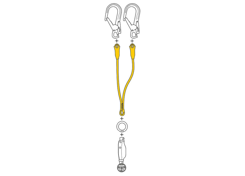 Thumbnail: JANE-Y for fall arrest lanyard, Double lanyard for making a fall arrest lanyard