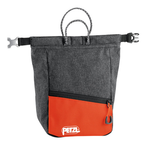 PETZL SAKAB Chalk Bag Durable Magnetic Roll Top Closure Multiple Pockets Gray