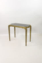 brass and blue shell side table