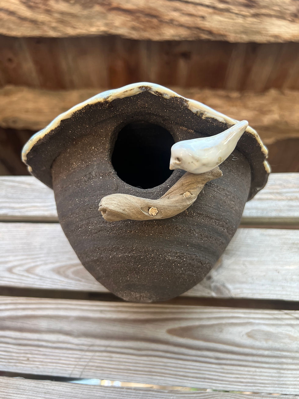 Miniature : Nichoir en céramique fait main, décoration murale pour le jardin