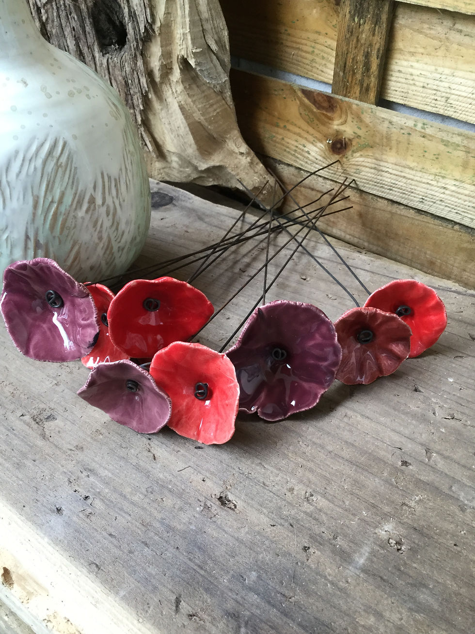 Miniature : 10 fleurs prunes, rouges et rouges sombres