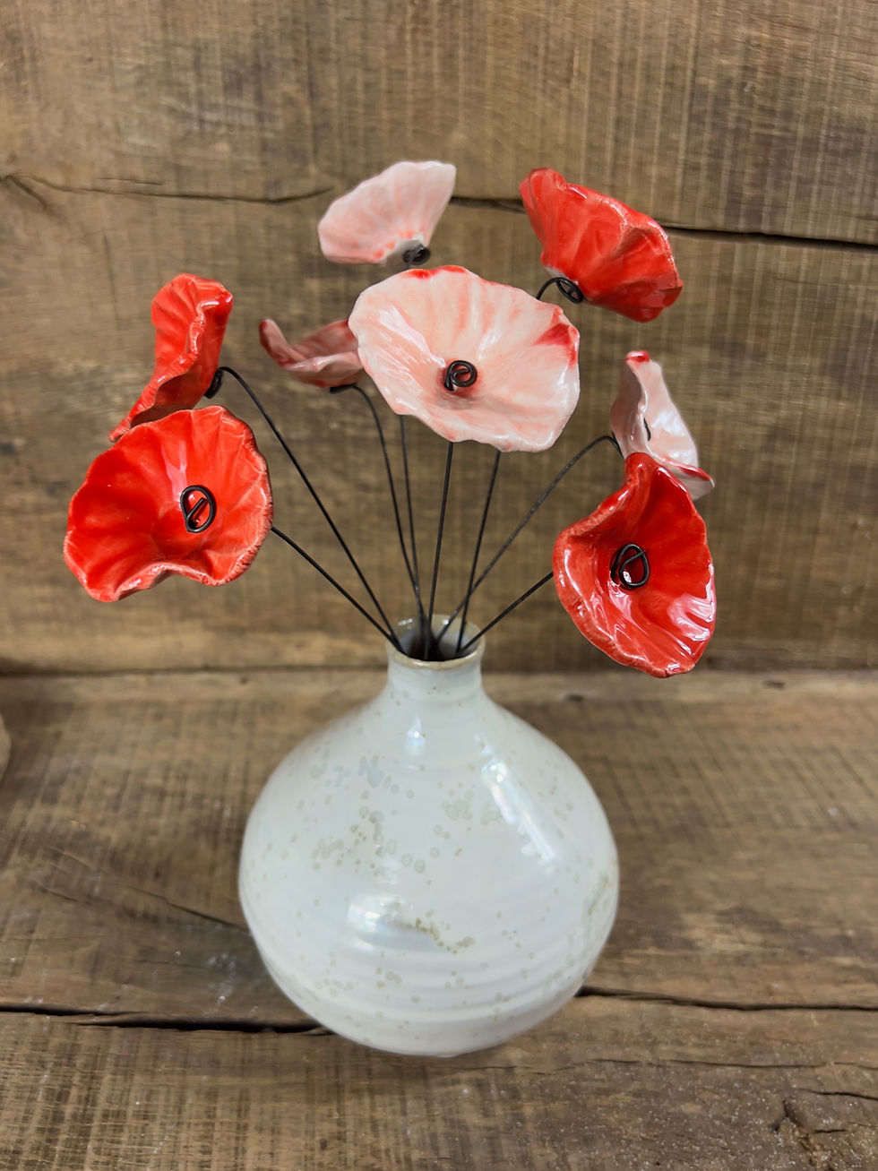 Miniature : 8 fleurs rouges et rouges blanches