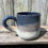 Miniature : Tasse avec  anse , émail Gris bleu et blanc