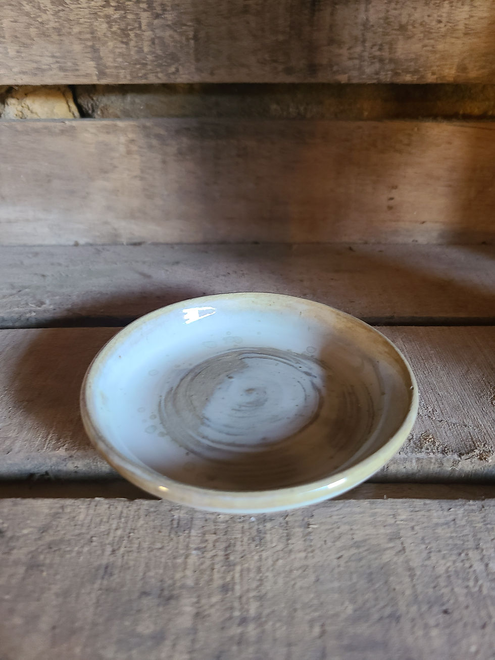 Miniature : Coupelle style "sous tasse" , grès émaillé, blanc