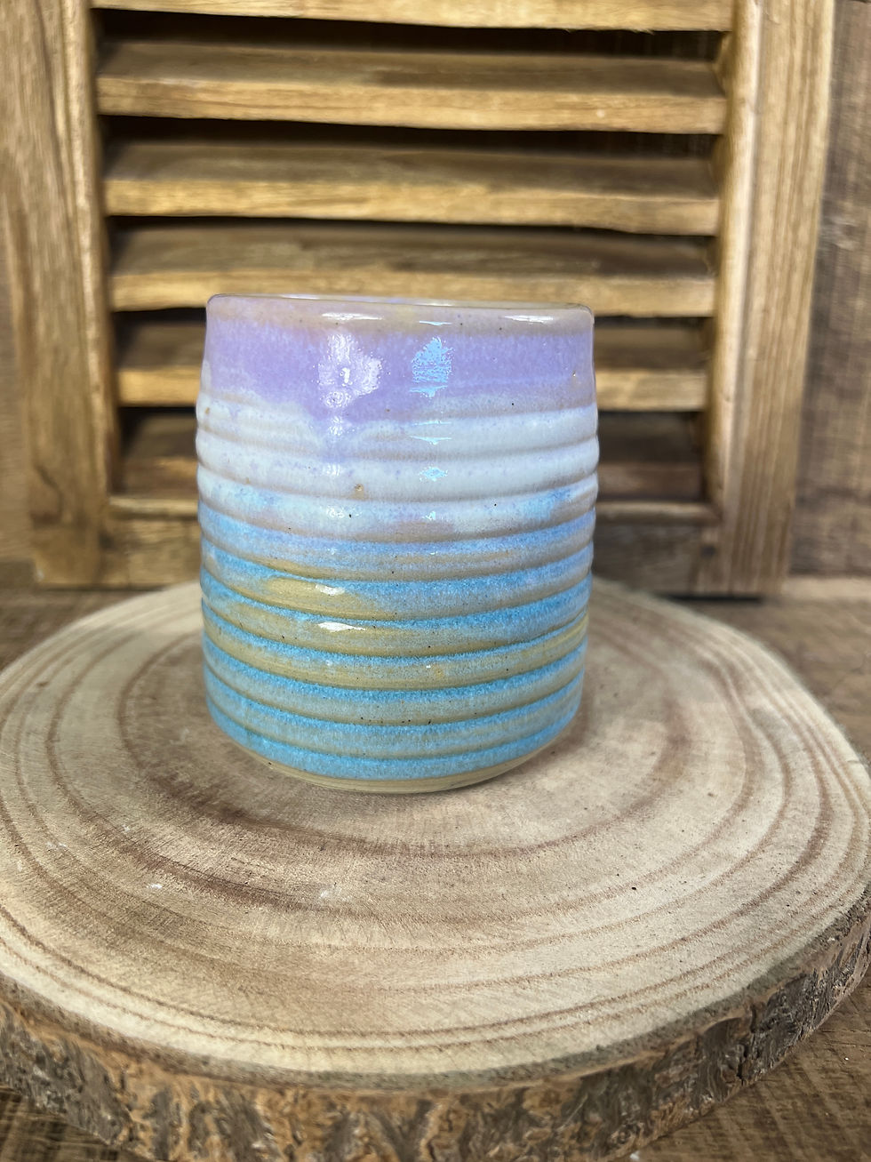 Miniature : Grand gobelet en grès dégradé bleu violet  – Mug sans anse