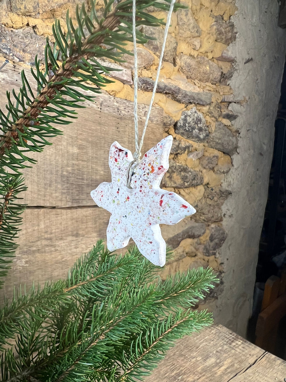 Miniature : Suspension flocon de neige en faïence – Diffuseur d’huiles essentielles