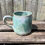 Miniature : Tasse avec  anse , émail  blanc et turquoise