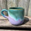 Miniature : Tasse avec  anse , émail rose, blanc et vert