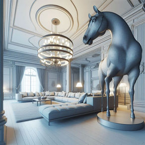 O Design é bonito e parece com um cavalo na decoração