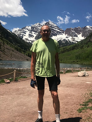 Chris Mohr in front of mountains