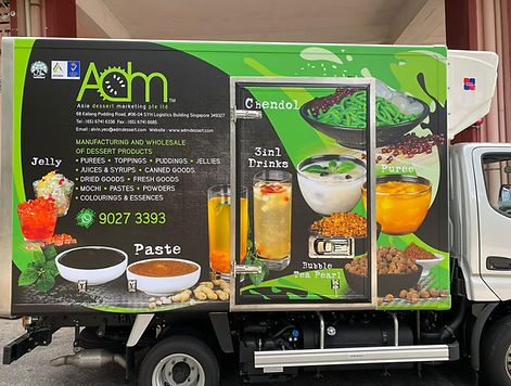 Lorry sticker three side full wrap