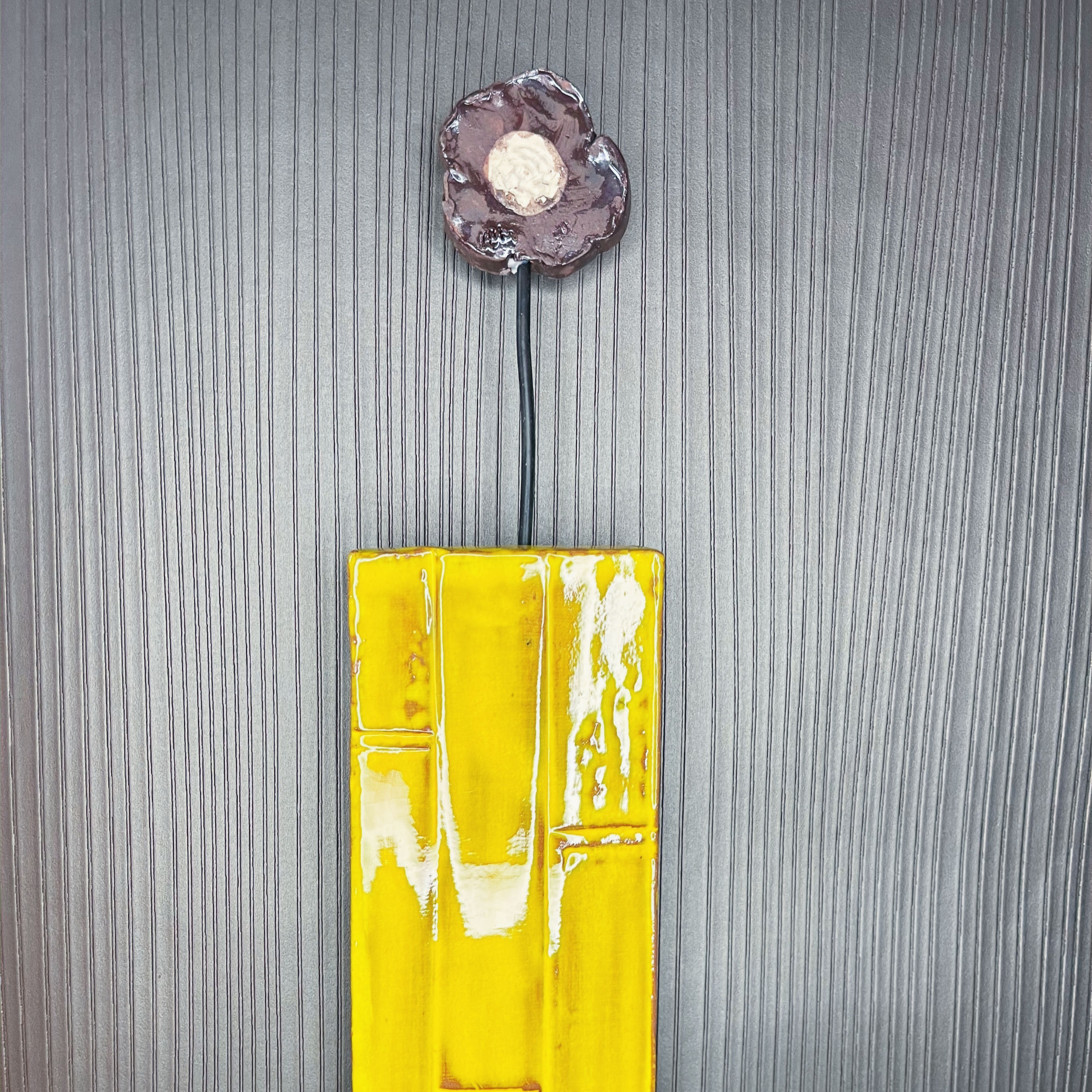 Vase mural céramique bambou