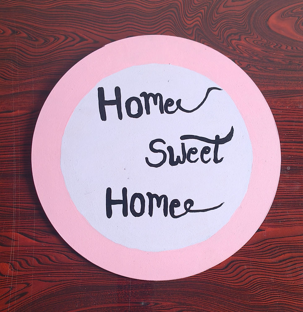 Home sweet home round shape wall art
