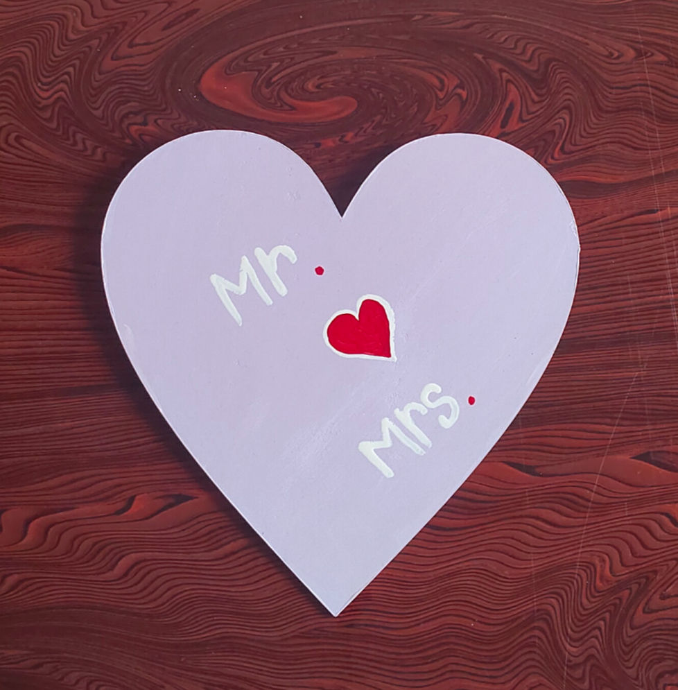 Mr ❤️ Mrs heart shape 10 inch wall art
