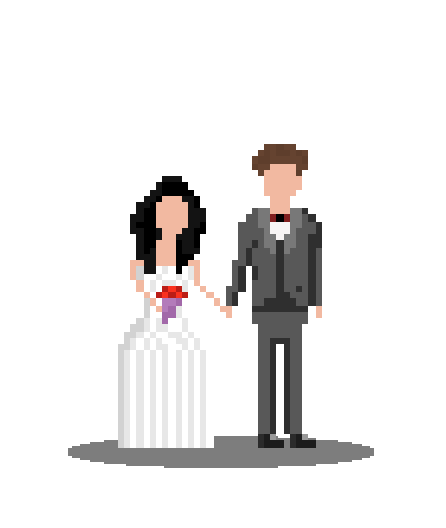 casal com roupas de casamento e fogos de artifício no fundo
