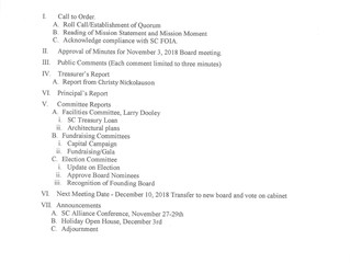 Next Board Meeting - November 26, 2018