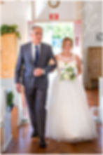 Sarasota Wedding Photography Crocker Memorial Church Portrait of the bride being walked down the isle by her father by Sandhill Photography