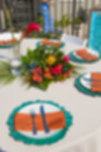 Sarasota Wedding Photographer, poolside reception tablescape
