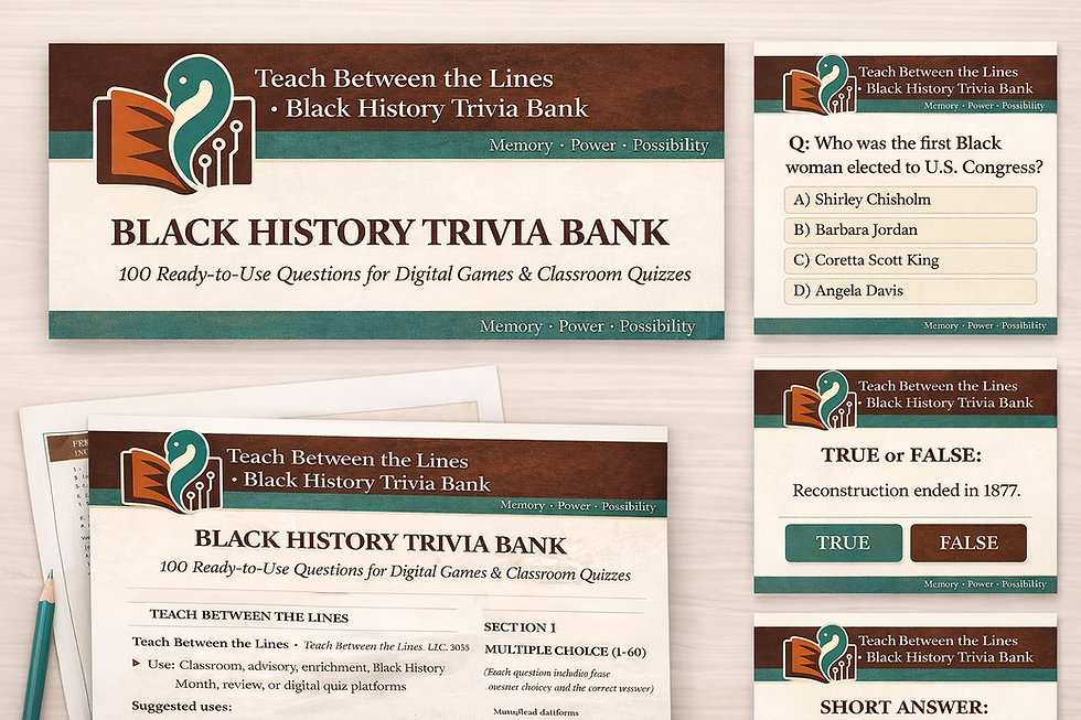 Thumbnail: Black History Trivia Bank — 100 Ready-to-Use Questions