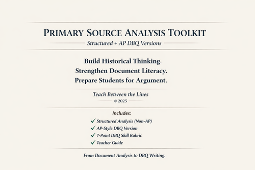 Primary Source Analysis Toolkit | Teach Between The Lines