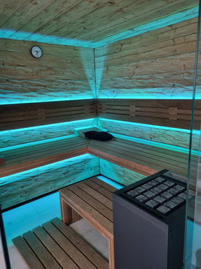 Sauna-altholz-brettcharakter-chalet-holz-massivholz-glas-licht-eos-saunaofen-modern
