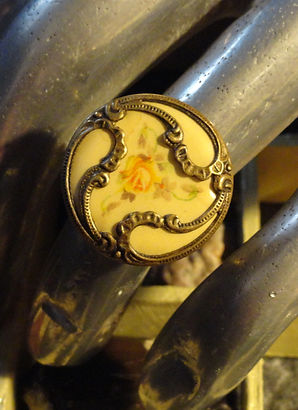 Vintage Wire Wrapped Button Ring
