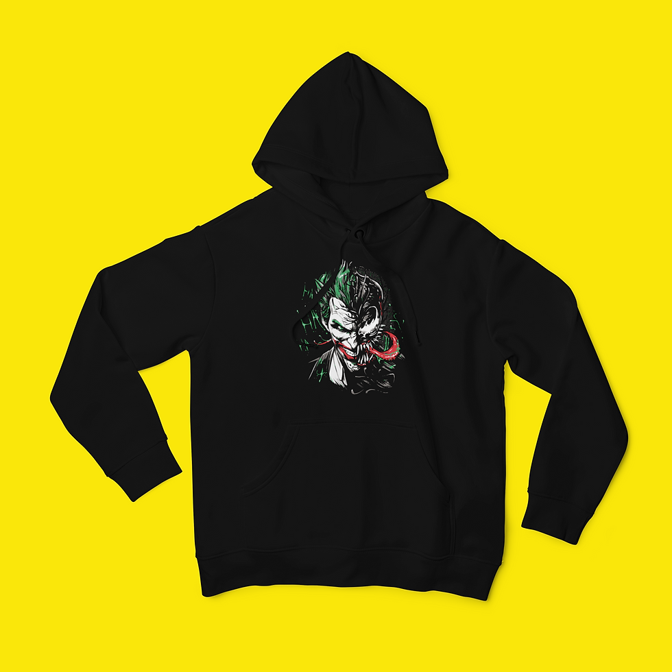 Venom and joker half face hoodie