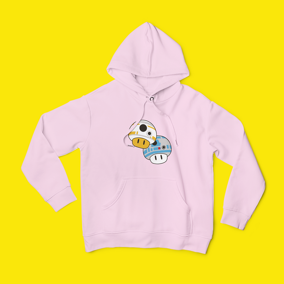 Thumbnail: Star Wars R2-D2 and BB-8- Mario mushrooms hoodie