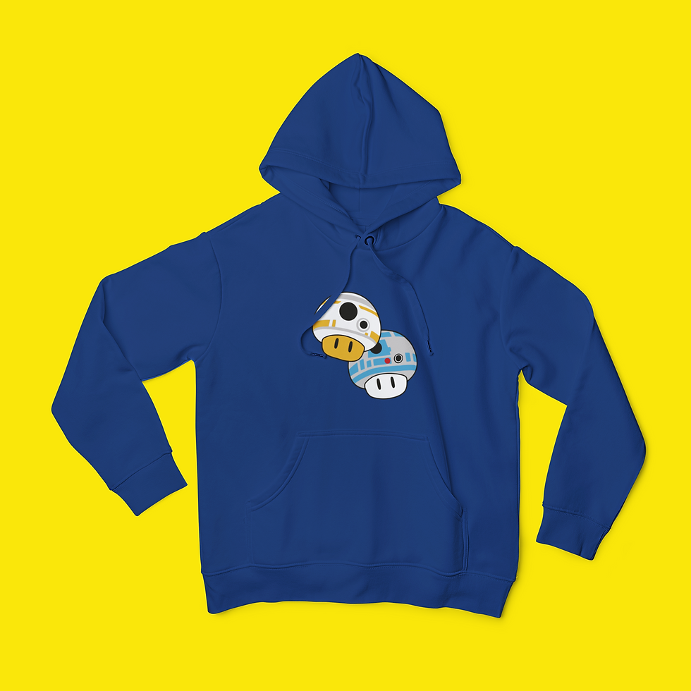 Thumbnail: Star Wars R2-D2 and BB-8- Mario mushrooms hoodie