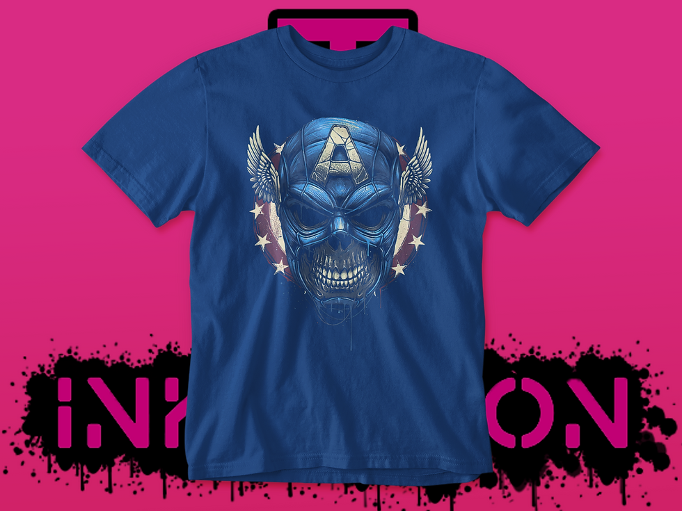 Thumbnail: Captain America zombie halftone- Marvel T-Shirt