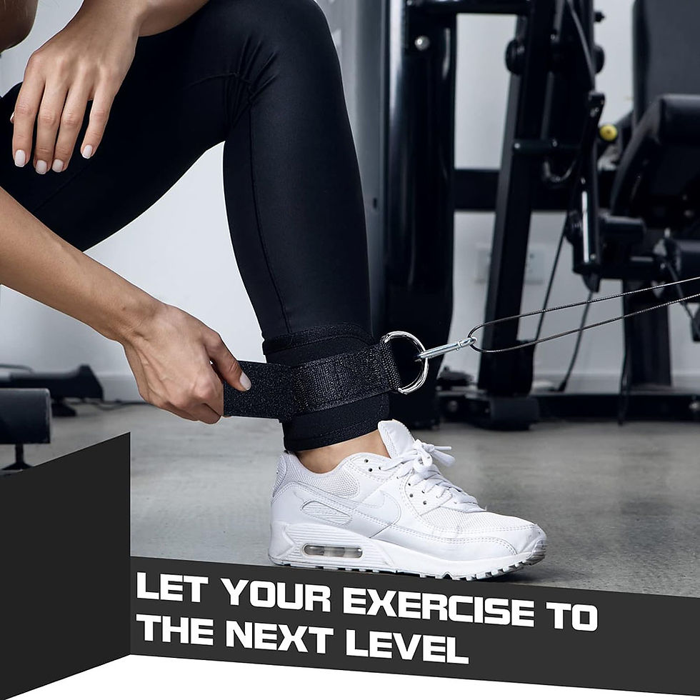 Thumbnail: Ankle Straps Leg Strength Workouts Pulley Adjustable D-Ring Support Cuffs Sports