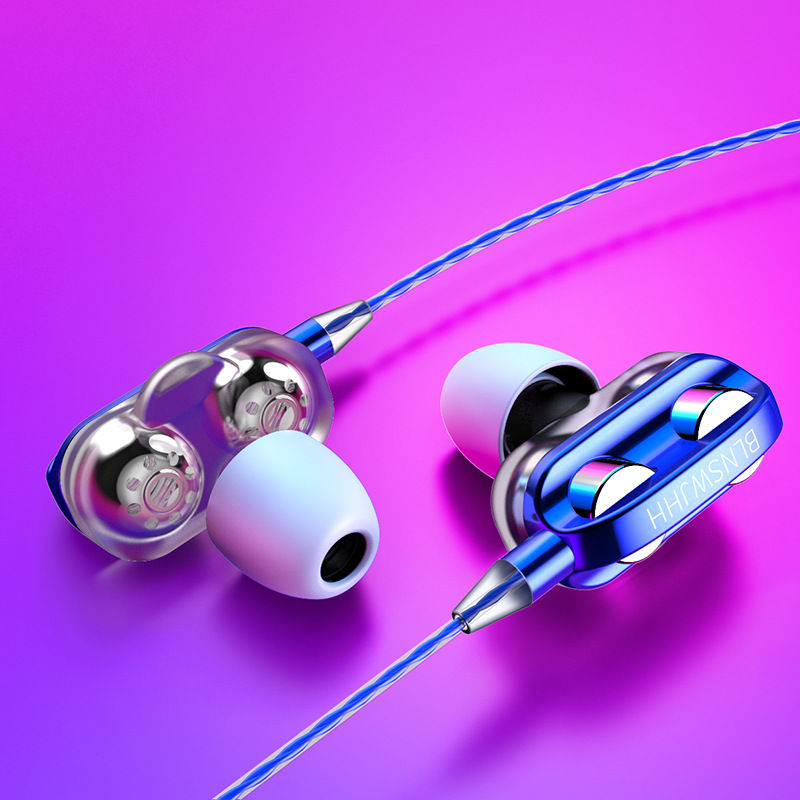 Thumbnail: Universal 3.5mm Wired Headphone with Mic TWS Dual Moving Coil Earphone In Ear Ea