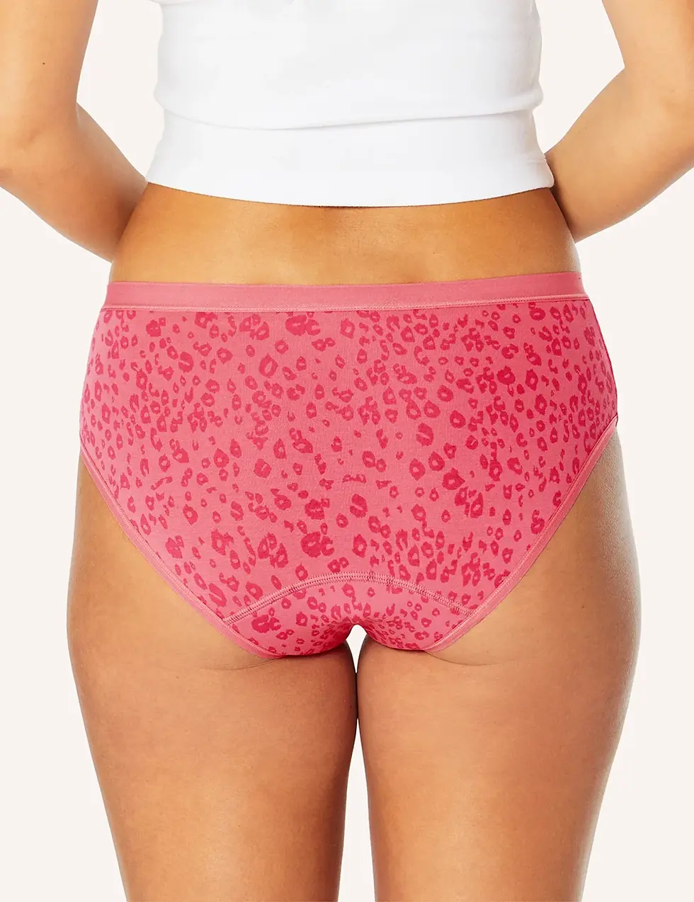Miniature : Culotte menstruelle classique coton fraise léopard
