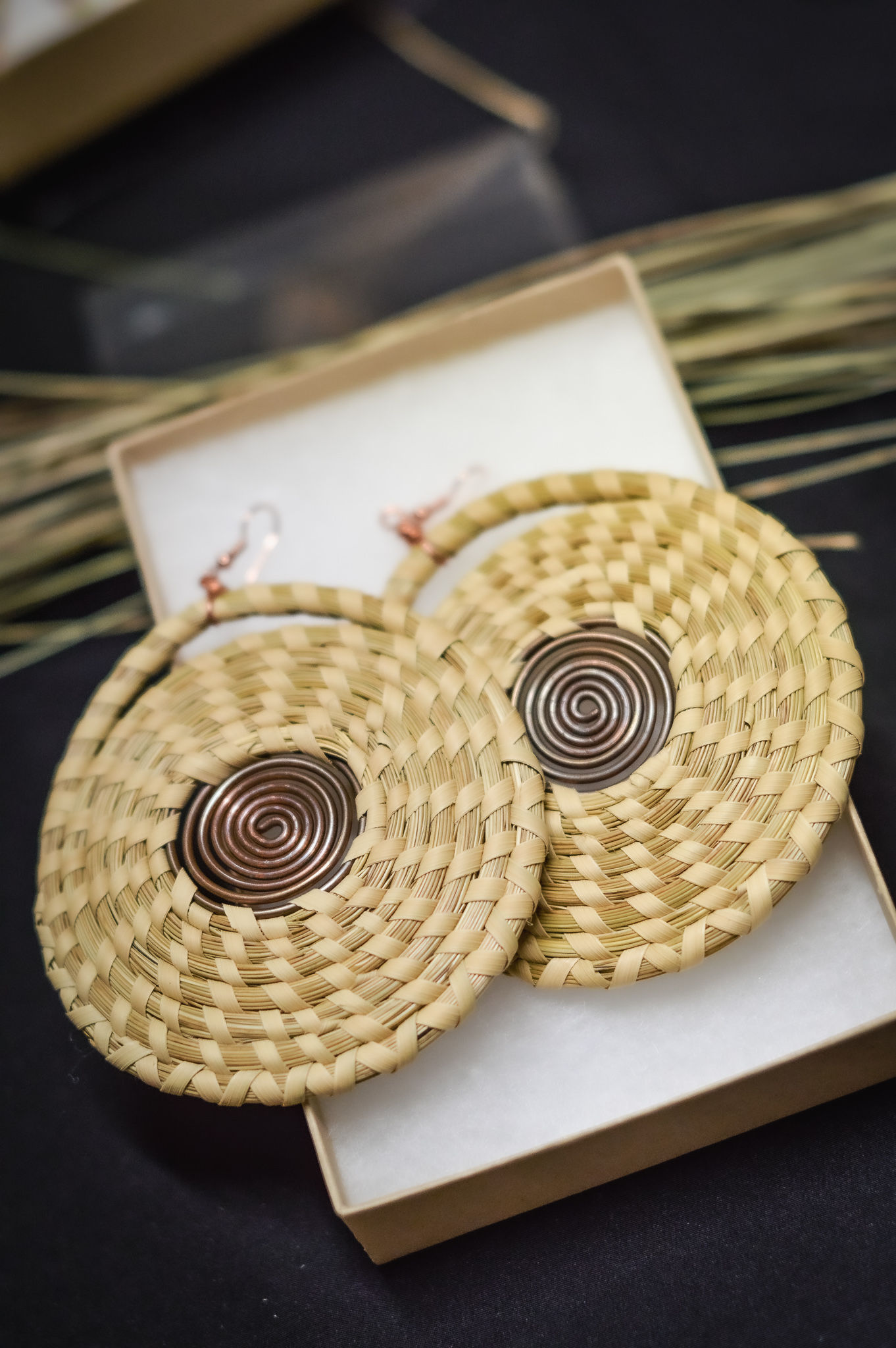 Sweetgrass & Copper earrings