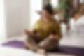 Harmony, balance, zen and peace concept. Indoor shot of plus size barefoot young brunette 