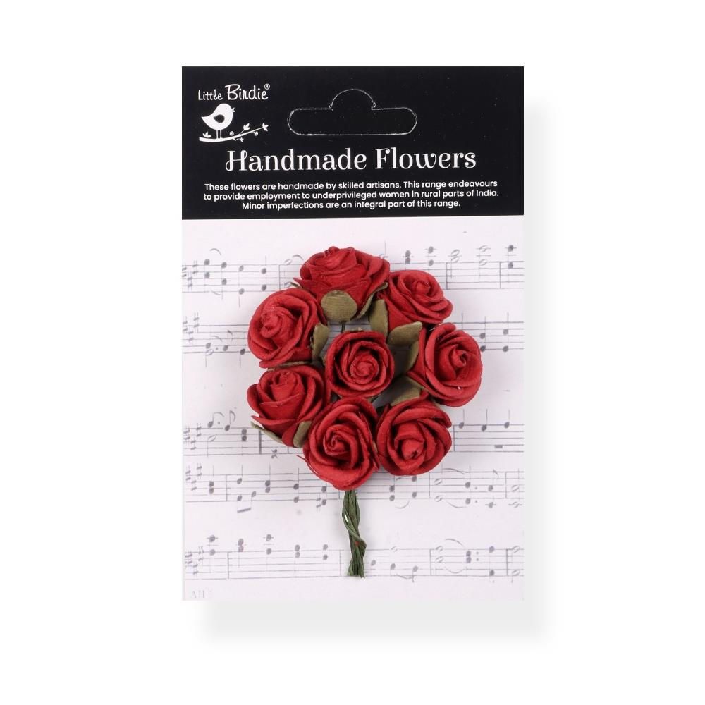Little Birdie - Fairy Garden - Cardinal Red - Paper Flowers