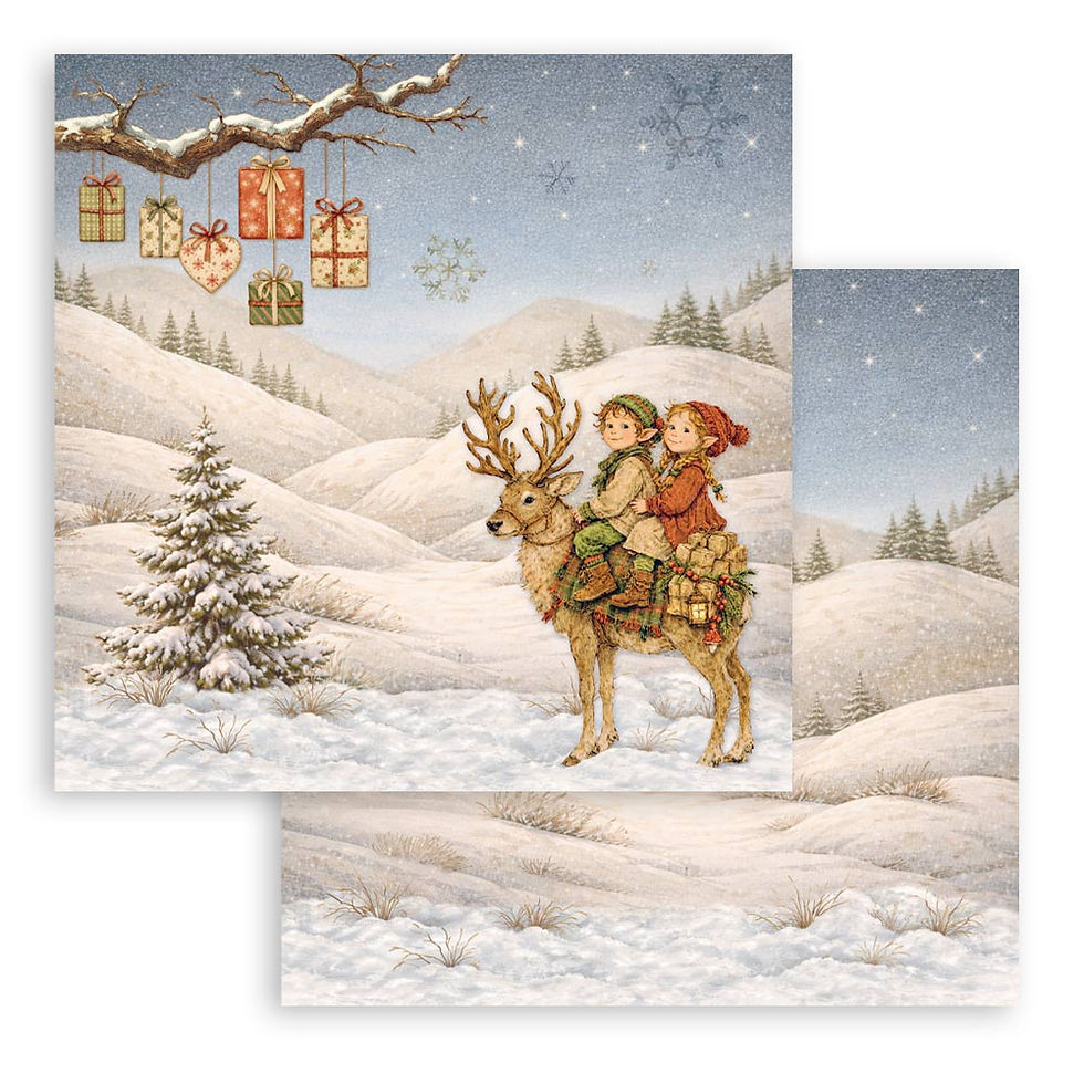 Thumbnail: Stamperia - Silent Night - 10 - 8 x 8 Sheets + Bonus Sheets